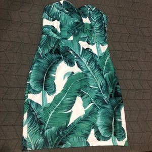 NWT palm print strapless dress